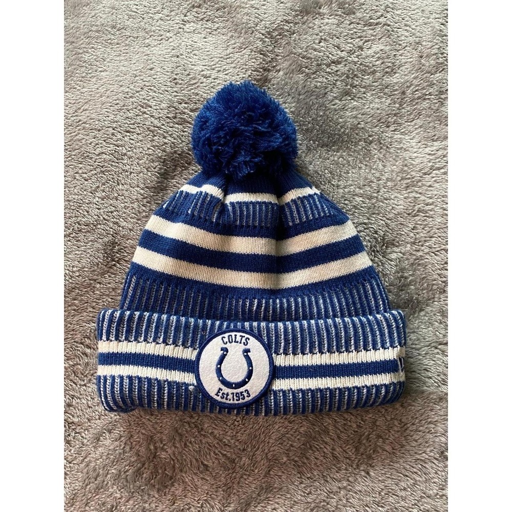 NFL Colts New Era Beanie Hat Pompom Unisex Fleece Inside Unisex Football s21